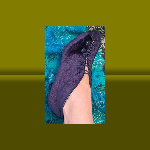Impo Electric Blue Crush Velvet Peep Toe Ankle Booties - Picture 3 of 5